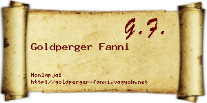 Goldperger Fanni névjegykártya